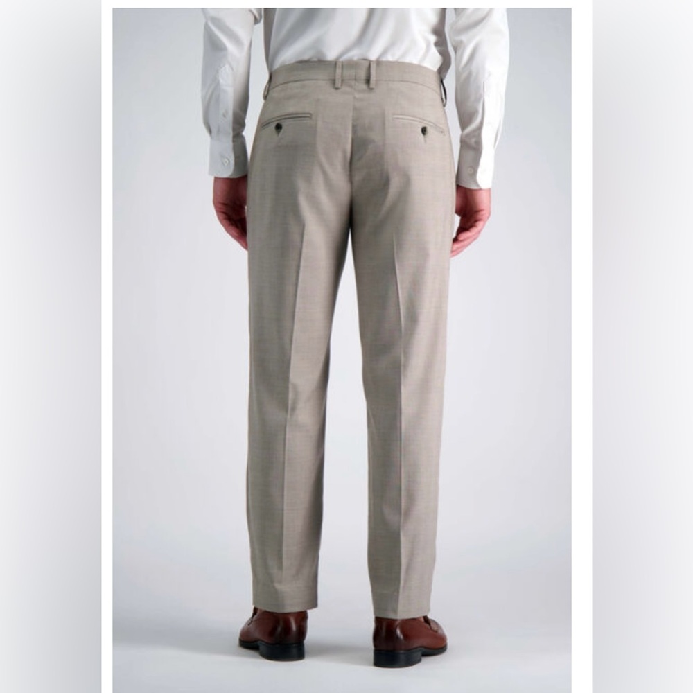 Haggar Premium Stretch Tailored Fit Pants - Light Brown - Picture 3 of 10